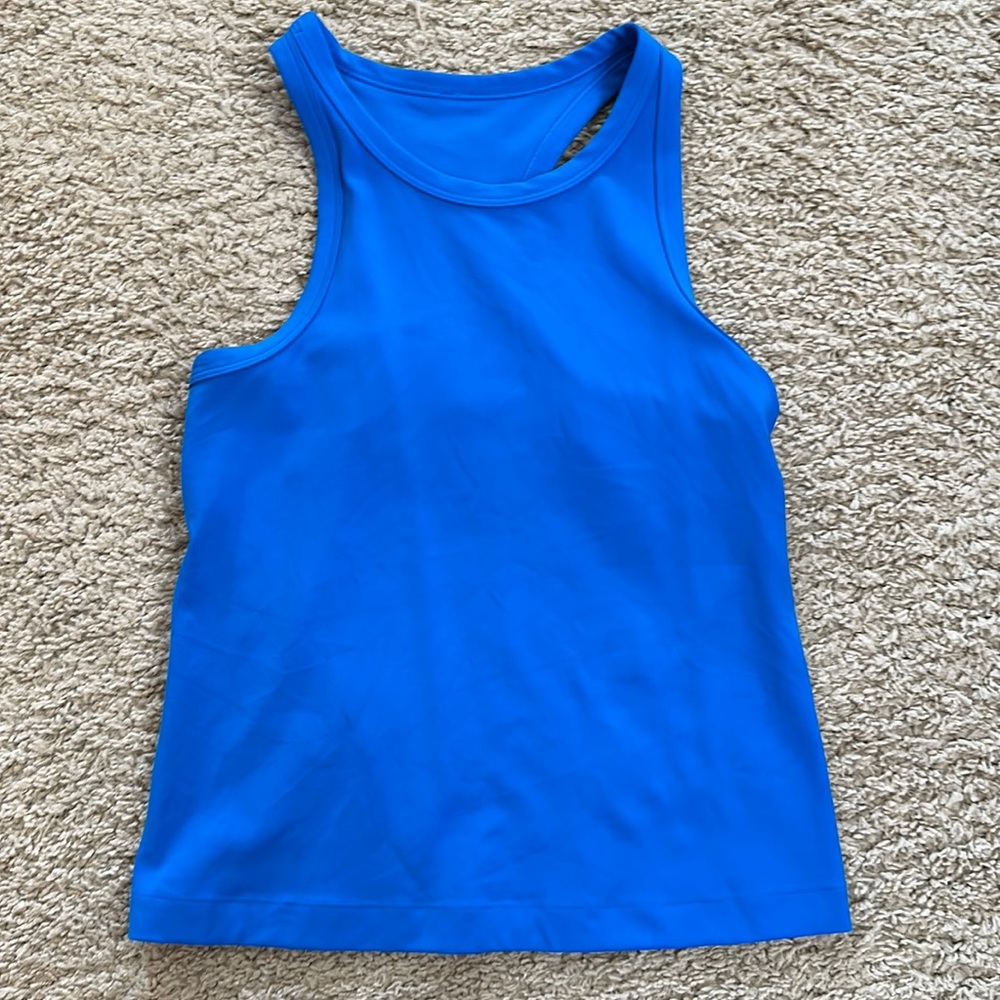 Align high neck waist length tank - poolside